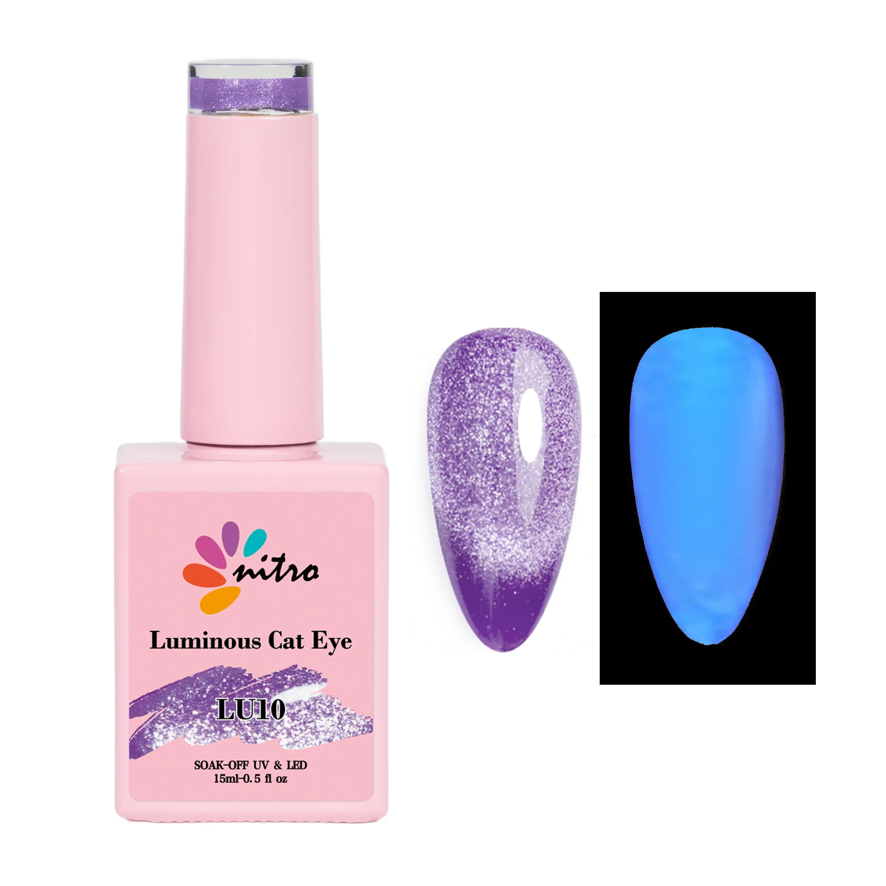 Nitro Luminous Cat Eye Gel – Magnetic Glow in the Dark Gel Polish - Image 10