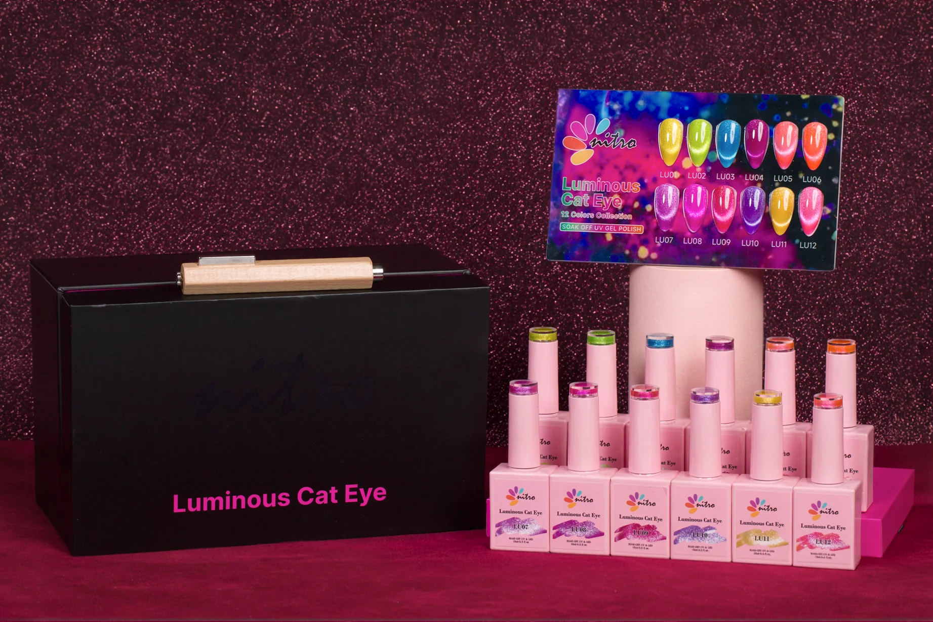Nitro Luminous Cat Eye Gel (12 Colors) Bundle - Image 3