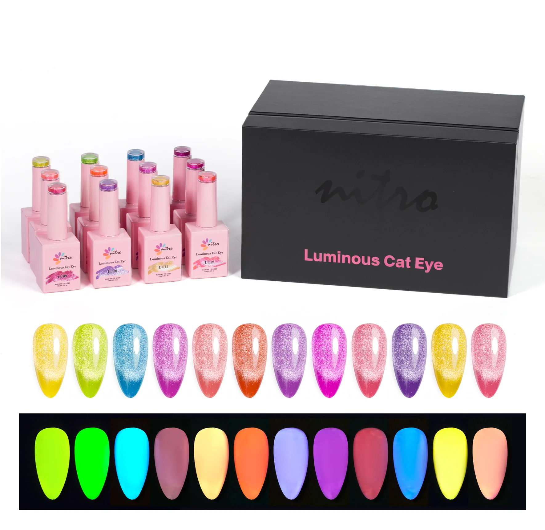 Nitro Luminous Cat Eye Gel (12 Colors) Bundle - Image 5