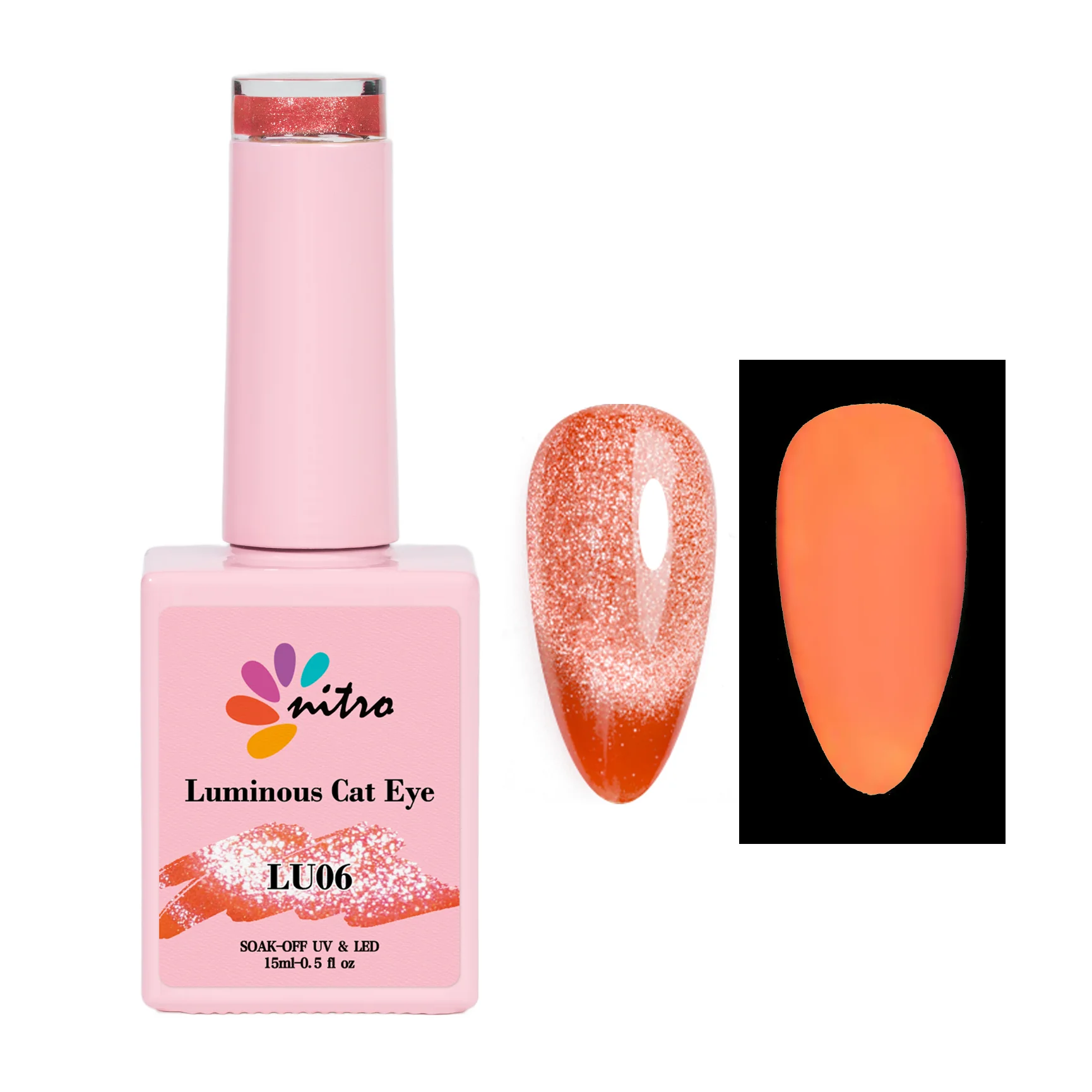 Nitro Luminous Cat Eye Gel – Magnetic Glow in the Dark Gel Polish - Image 6