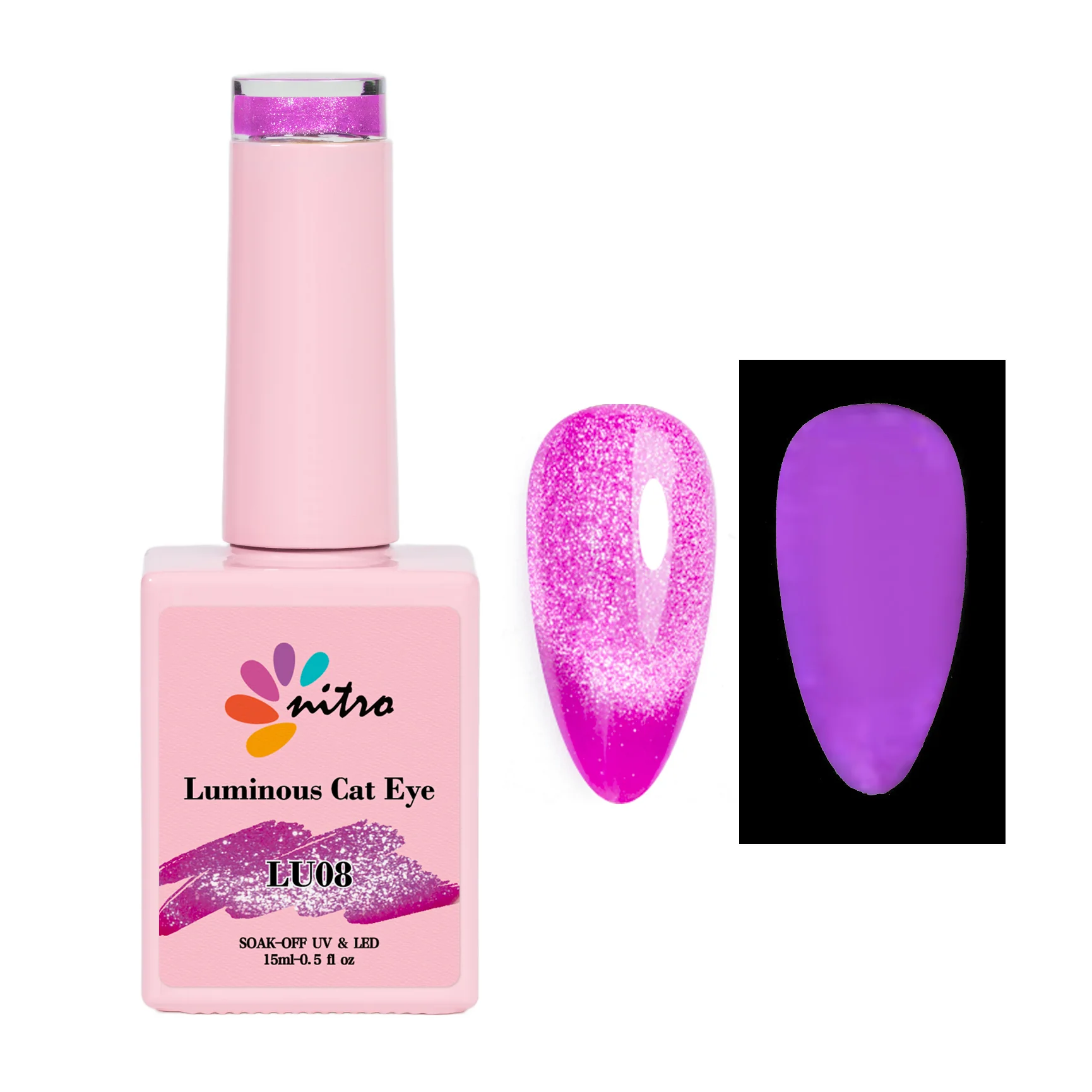 Nitro Luminous Cat Eye Gel – Magnetic Glow in the Dark Gel Polish - Image 8