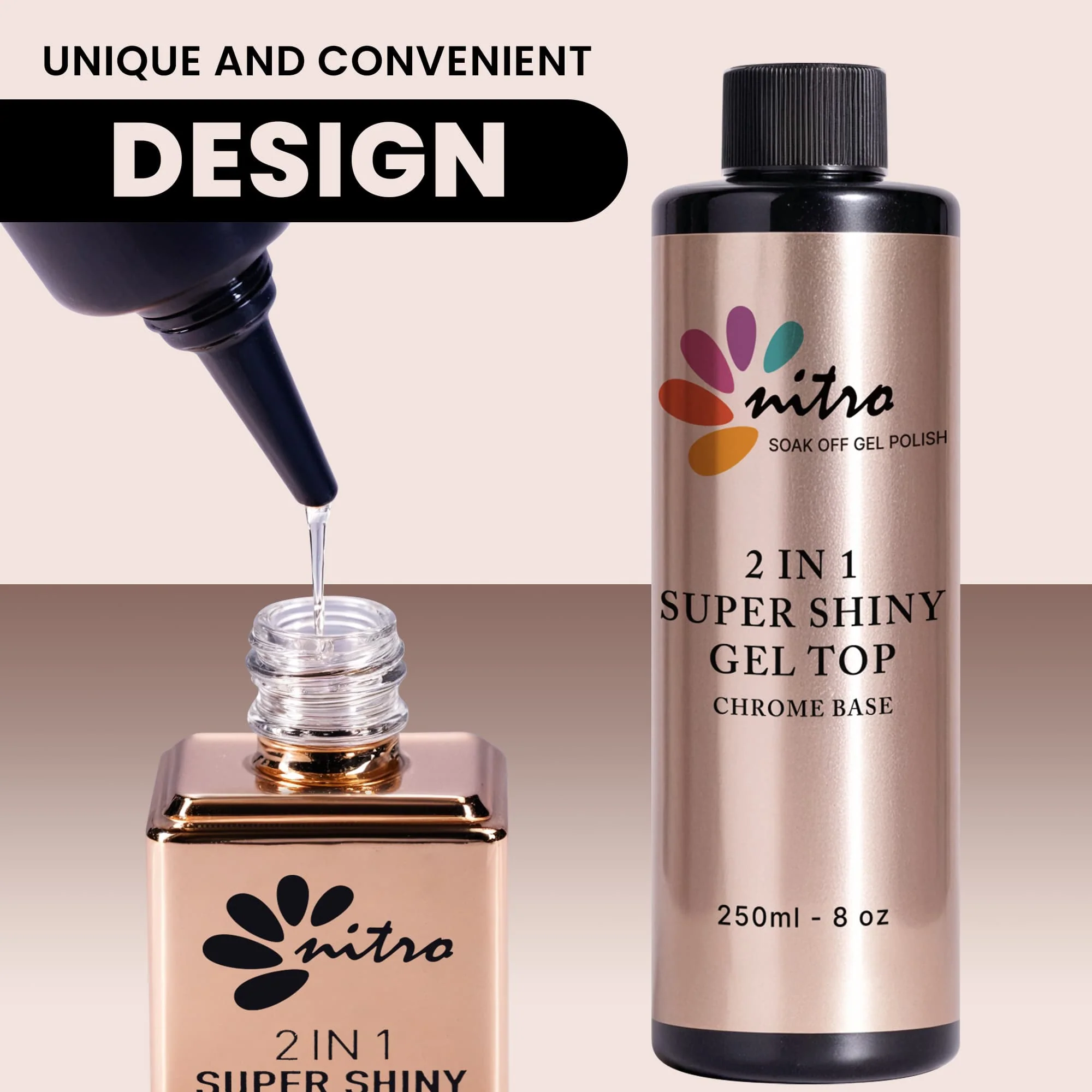 Super Shiny Non-Cleanse Gel Top - Refill 8 oz - Image 4
